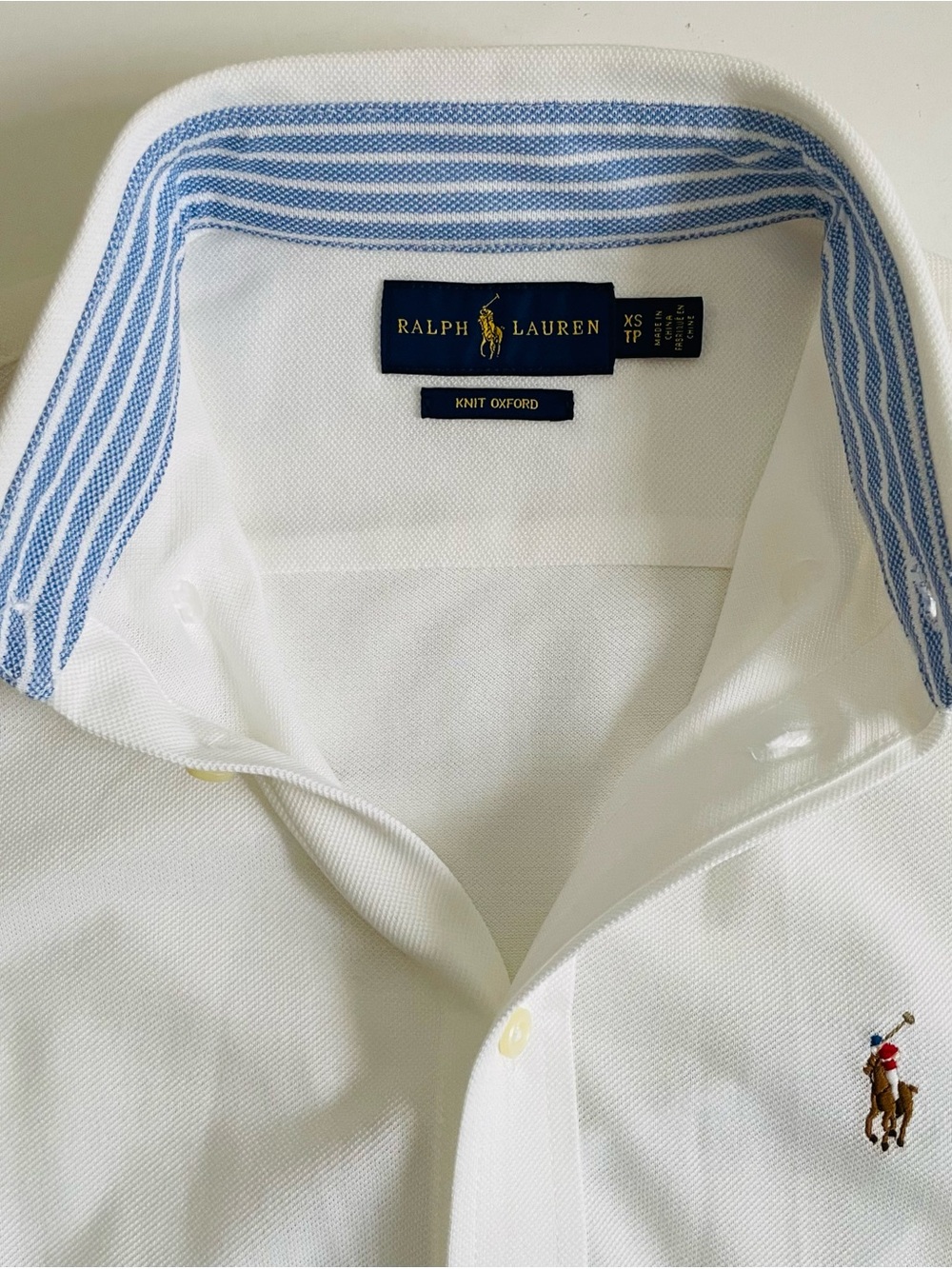 Ralph Lauren women’s off white Oxford knit button -Down Shirt - Picture 5 of 6
